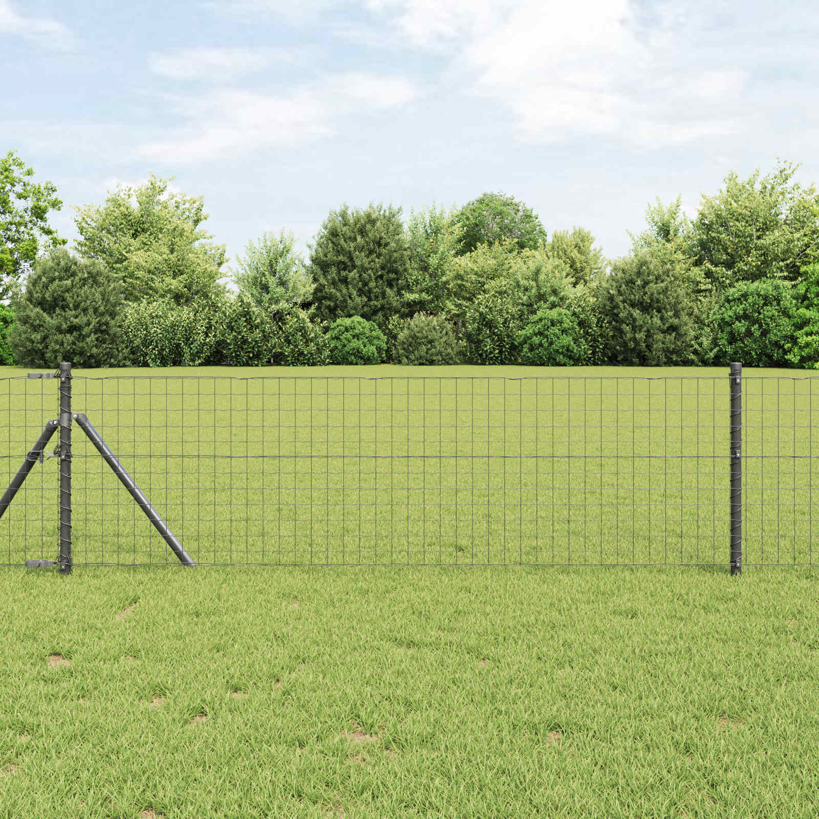 Zaunpfosten 12 Pcs Pulverbeschichteter Stahl