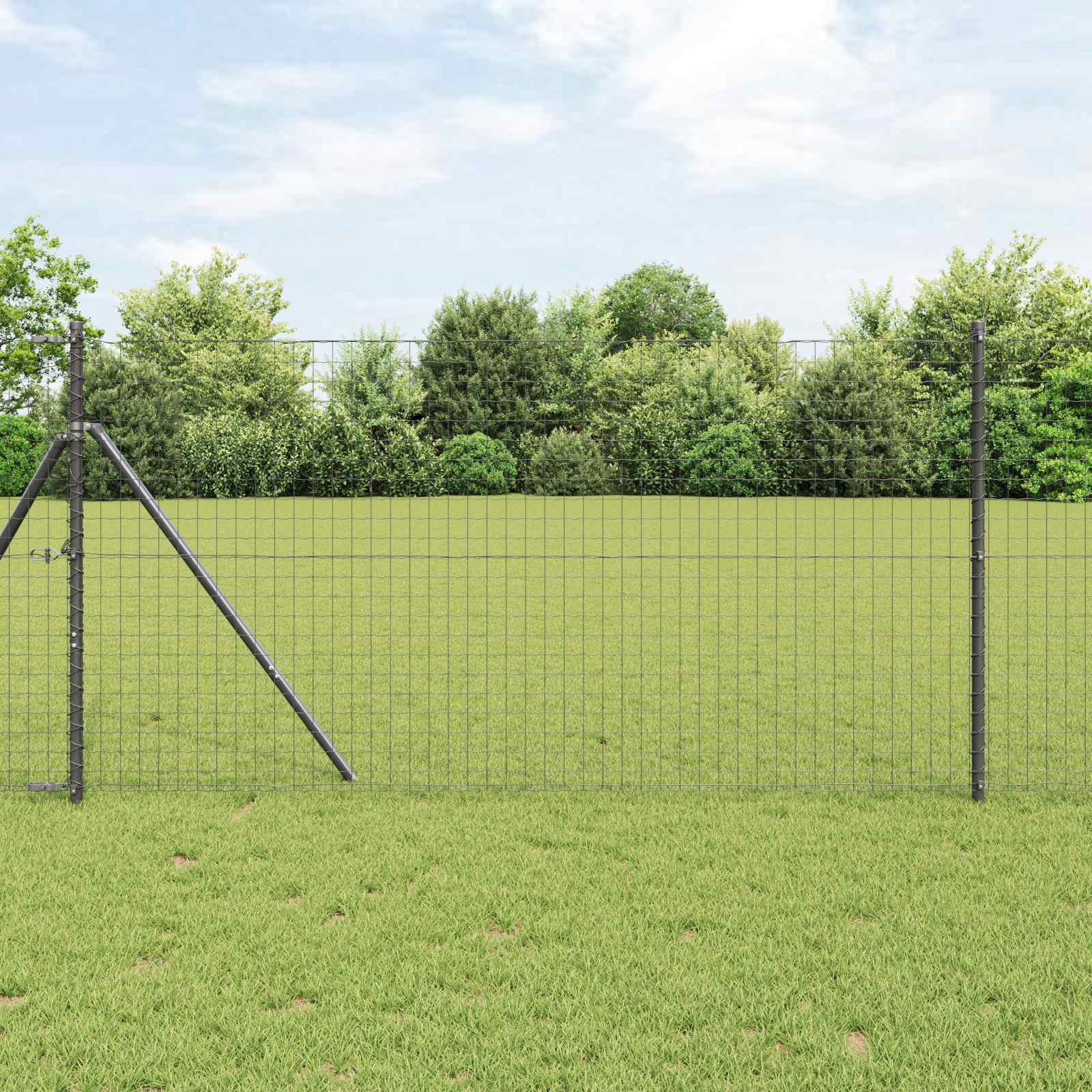 Zaunpfosten 12 Pcs Pulverbeschichteter Stahl