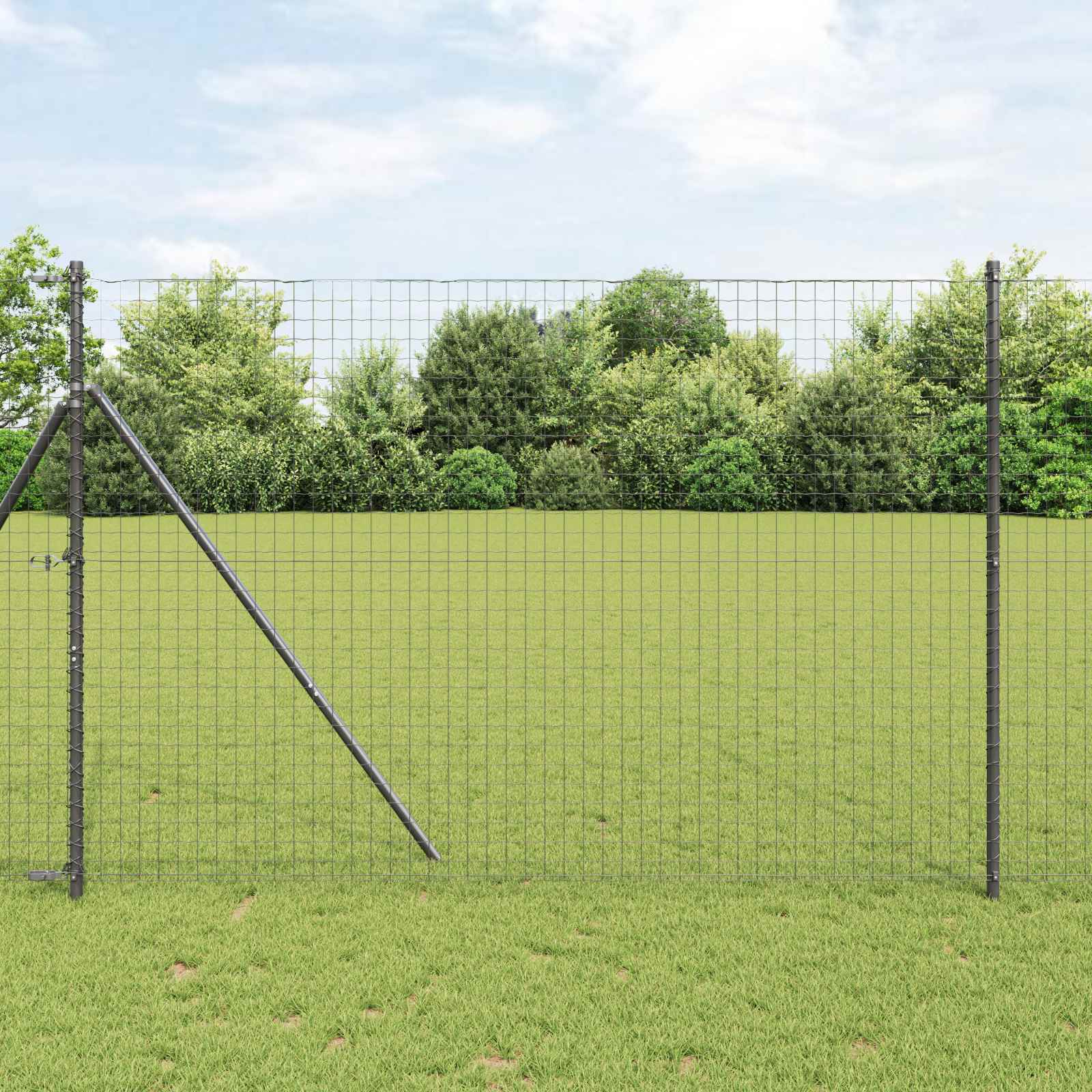 Zaunpfosten 12 Pcs Pulverbeschichteter Stahl