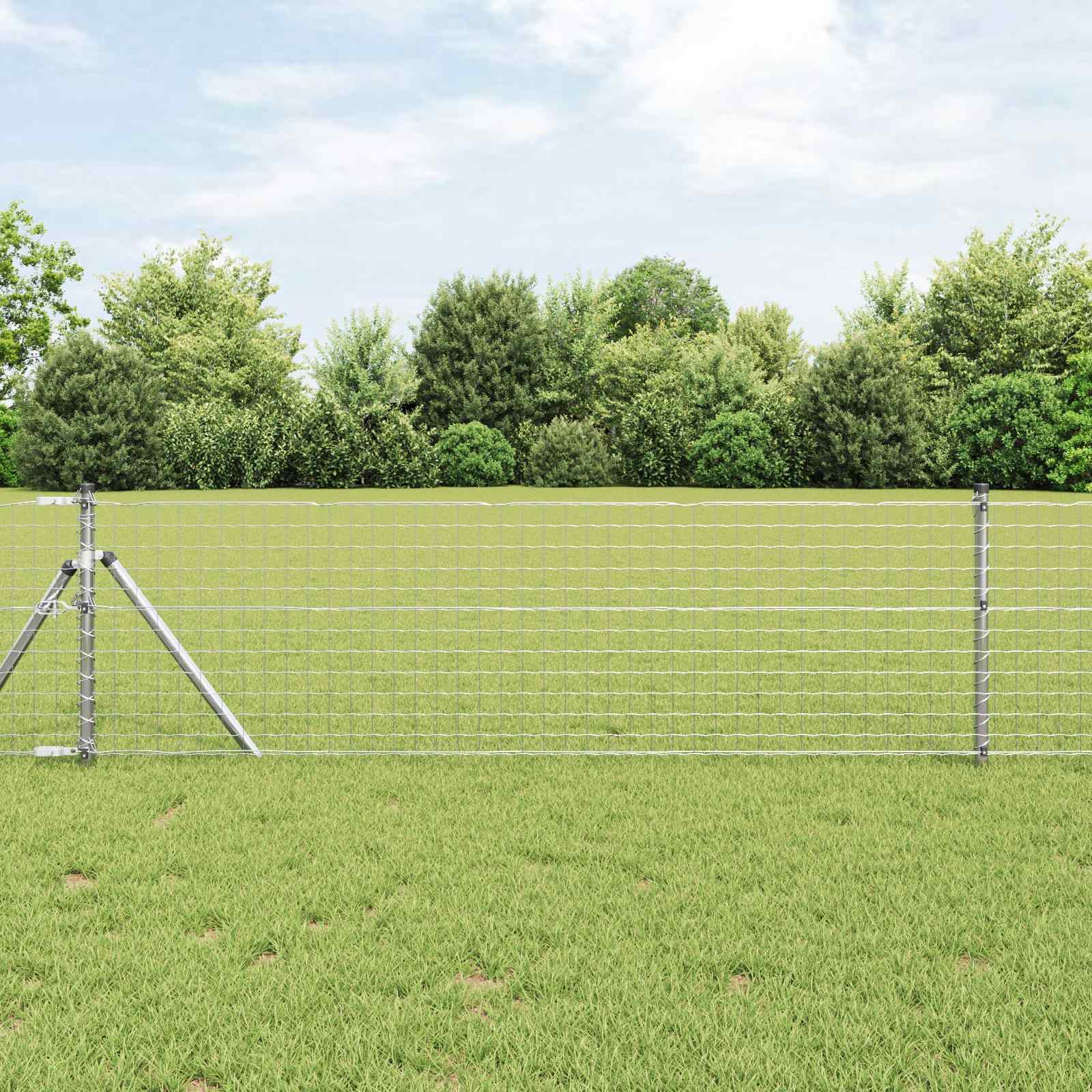 Zaunpfosten 12 Pcs Pulverbeschichteter Stahl