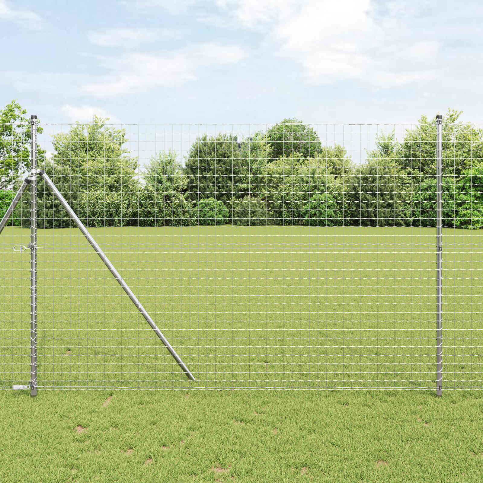 Zaunpfosten 12 Pcs Pulverbeschichteter Stahl
