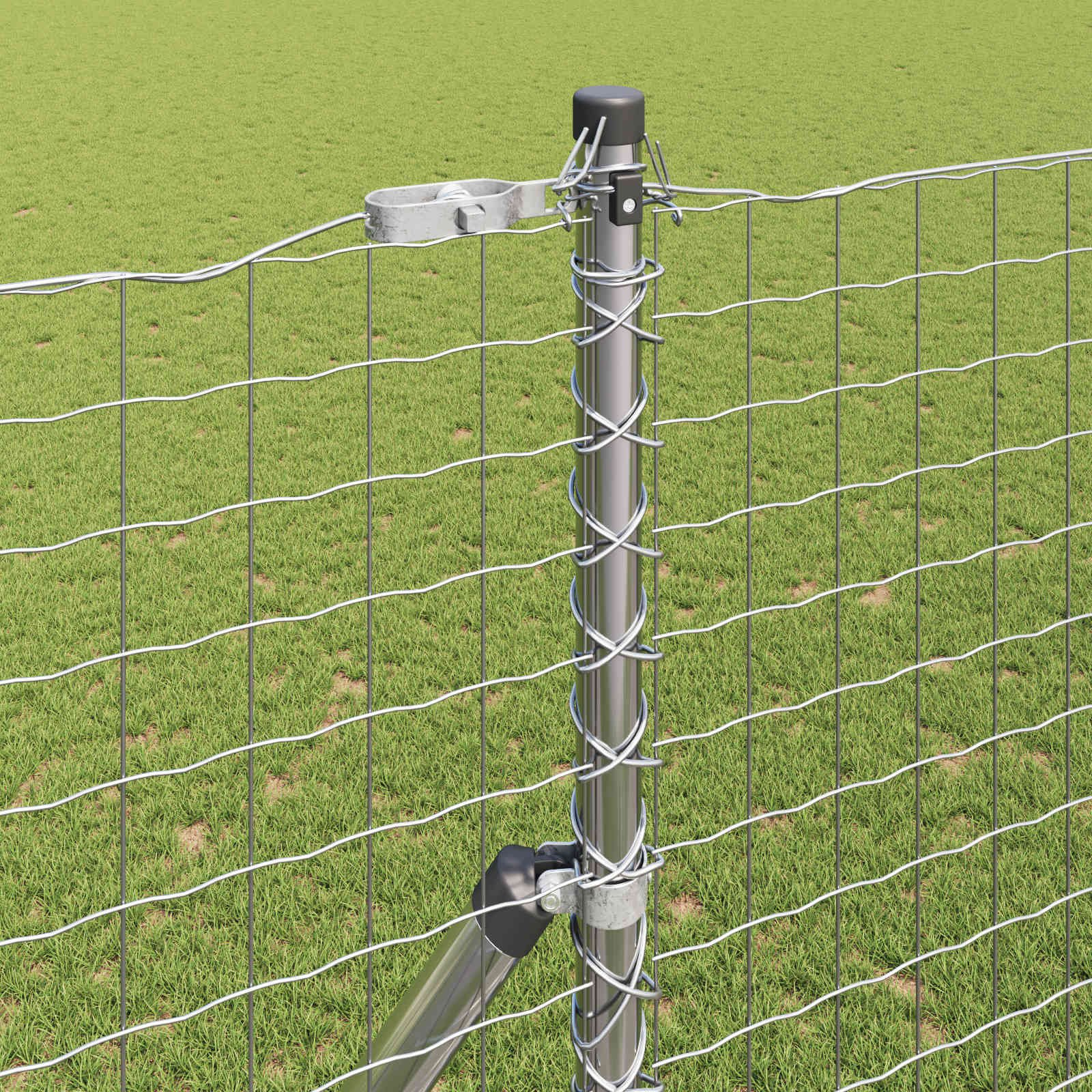 Zaunpfosten 12 Pcs Pulverbeschichteter Stahl