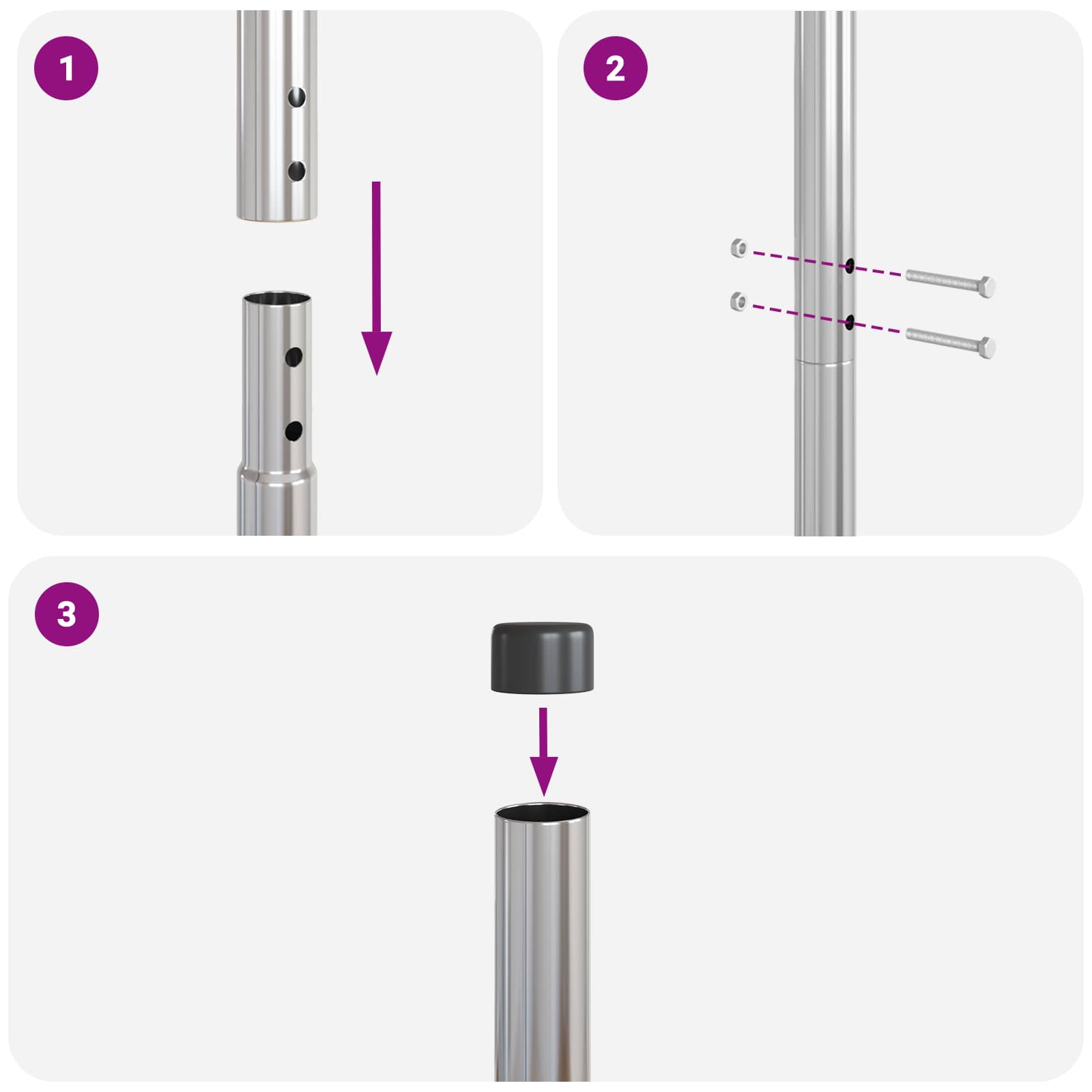 Zaunpfosten 12 Pcs Pulverbeschichteter Stahl