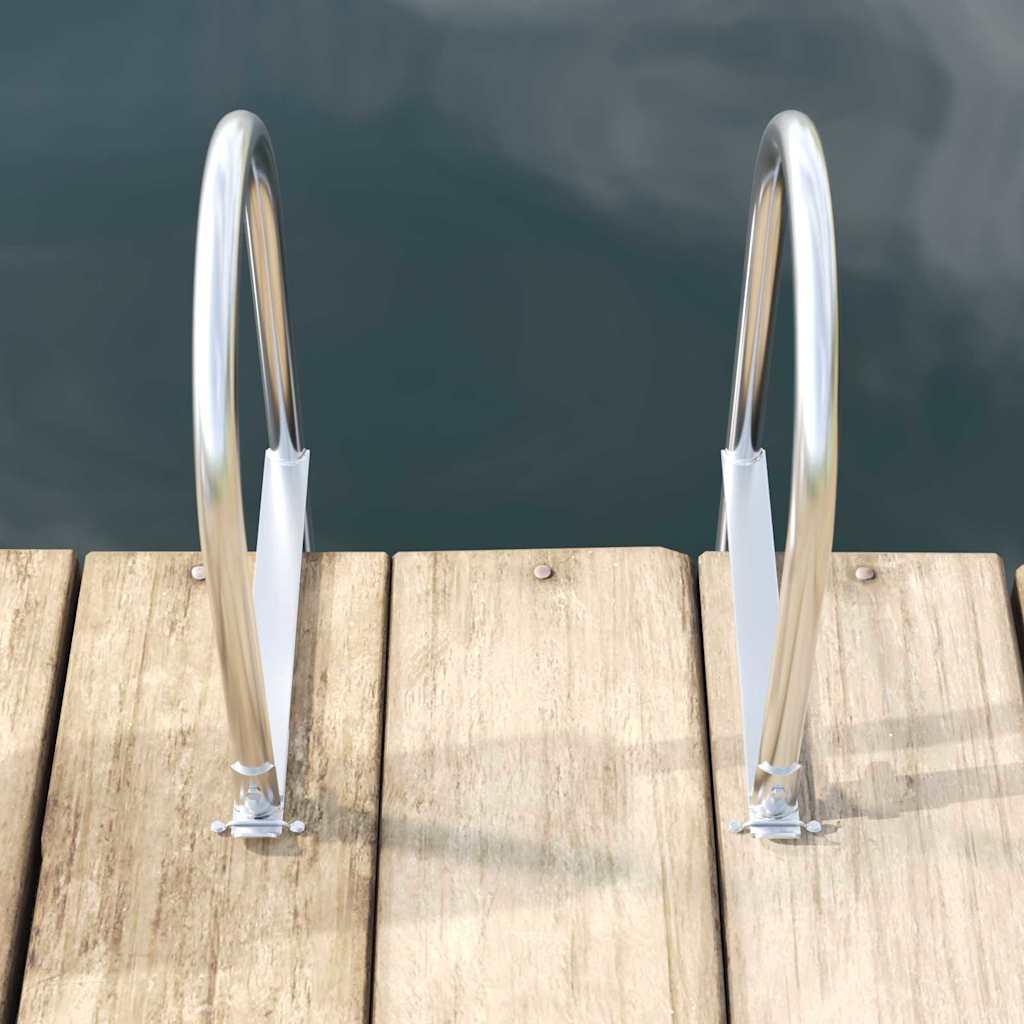 3-Step Dock Ladder Silber Aluminium