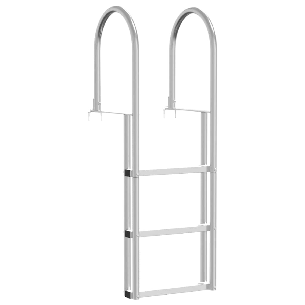 3-Step Dock Ladder Silber Aluminium