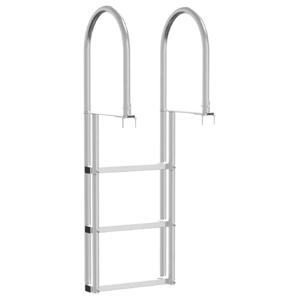 3-Step Dock Ladder Silber Aluminium