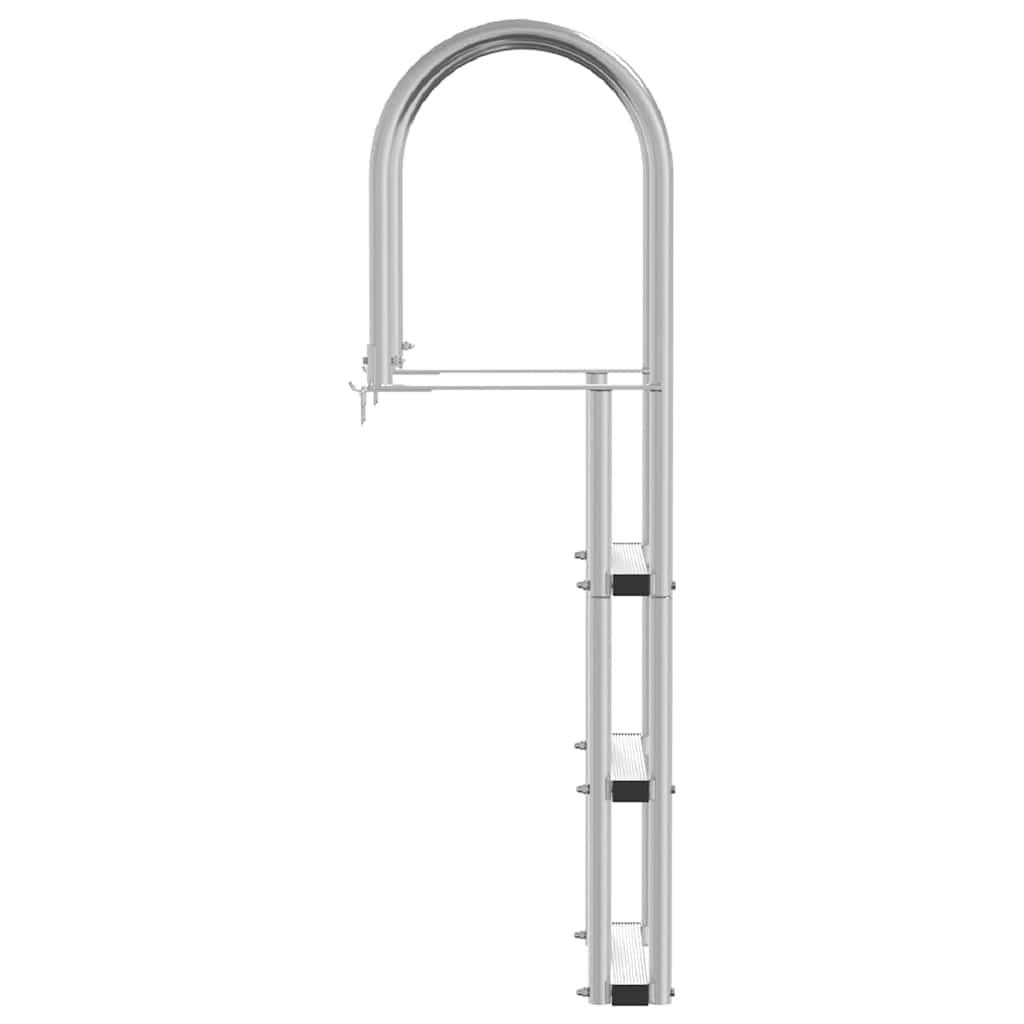 3-Step Dock Ladder Silber Aluminium