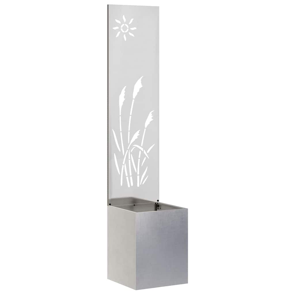 Garten Sichtschutz-Leinwand Silber 32 X 140 Cm Edelstahl