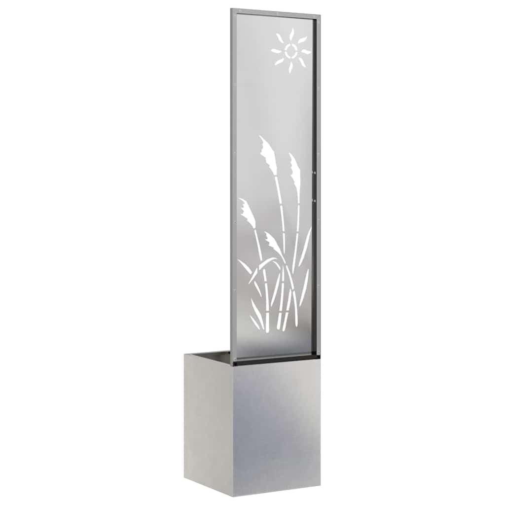 Garten Sichtschutz-Leinwand Silber 32 X 140 Cm Edelstahl