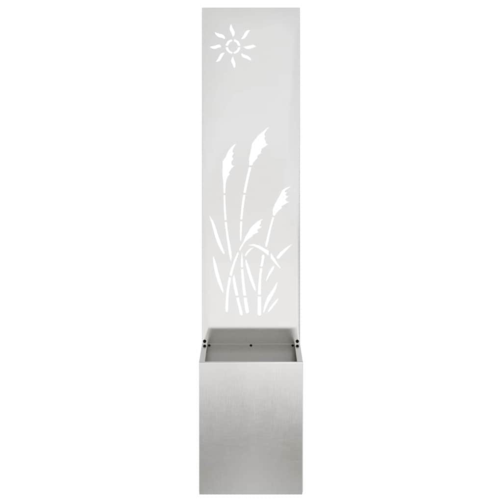 Garten Sichtschutz-Leinwand Silber 32 X 140 Cm Edelstahl
