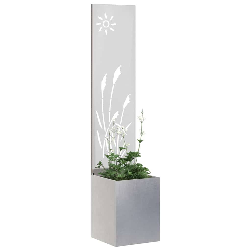 Garten Sichtschutz-Leinwand Silber 32 X 140 Cm Edelstahl
