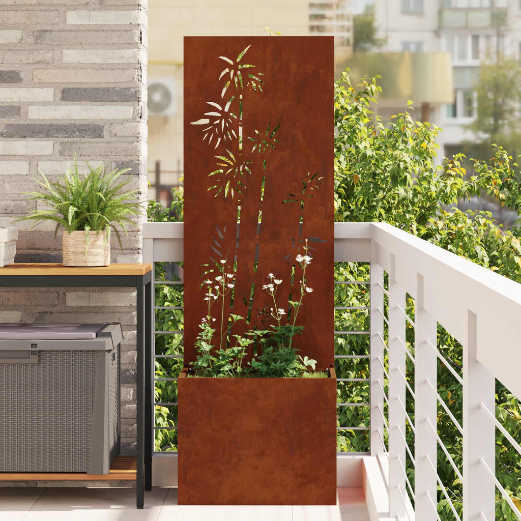 Garten Sichtschutz-Leinwand Rostig 32 X 140 Cm Wetterfeststahl