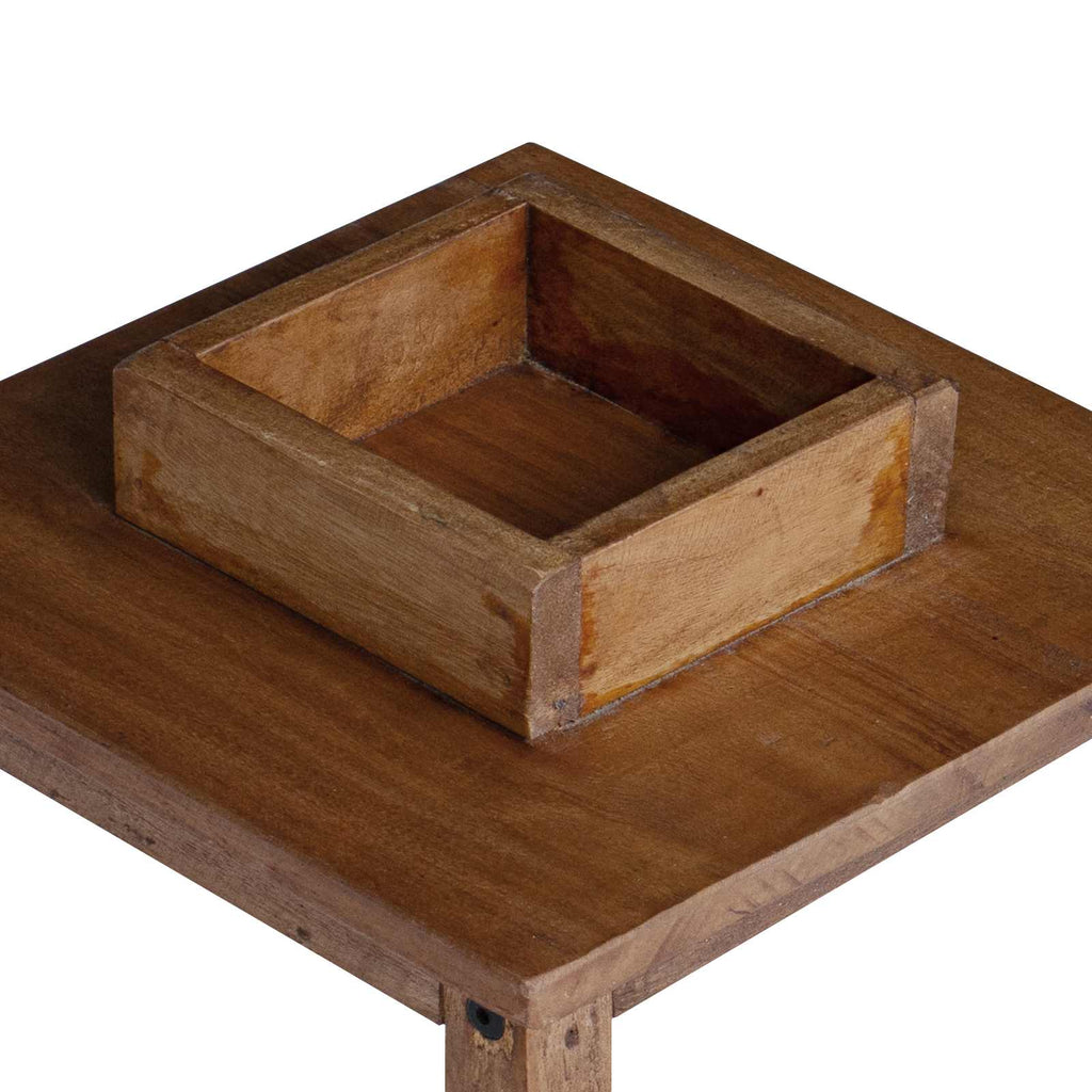 Laterne 3 Pcs Natur Mahagoni Holz