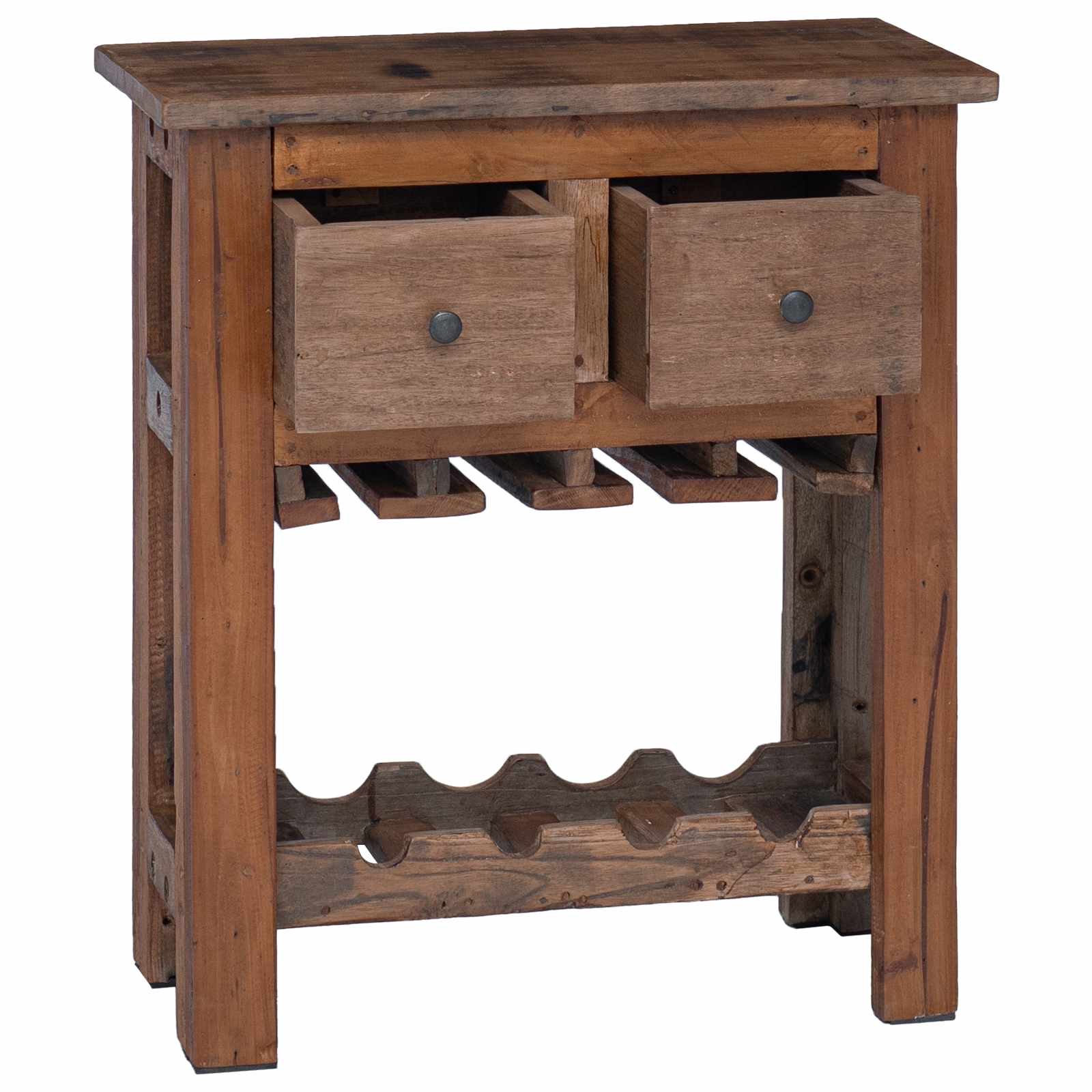 Schrank Braun 60 X 30 X 70 Cm Massives Upgecyceltes Holz