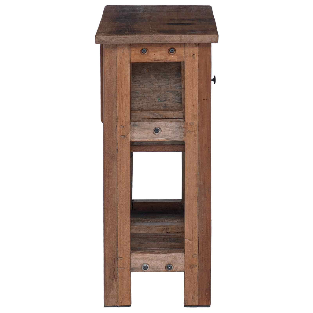 Schrank Braun 60 X 30 X 70 Cm Massives Upgecyceltes Holz