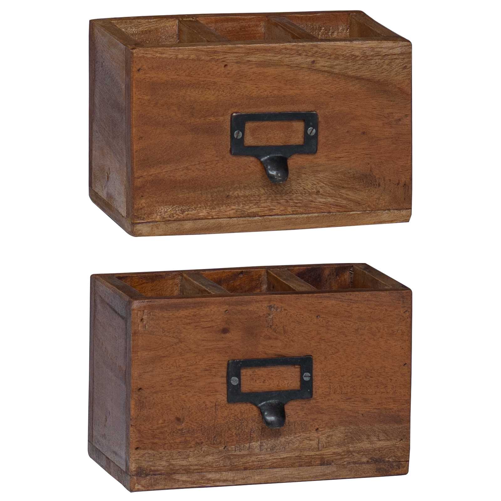Bleistiftetui Mehrfarbig 18 X 10 X 12 Cm Massives Mahagoni Holz