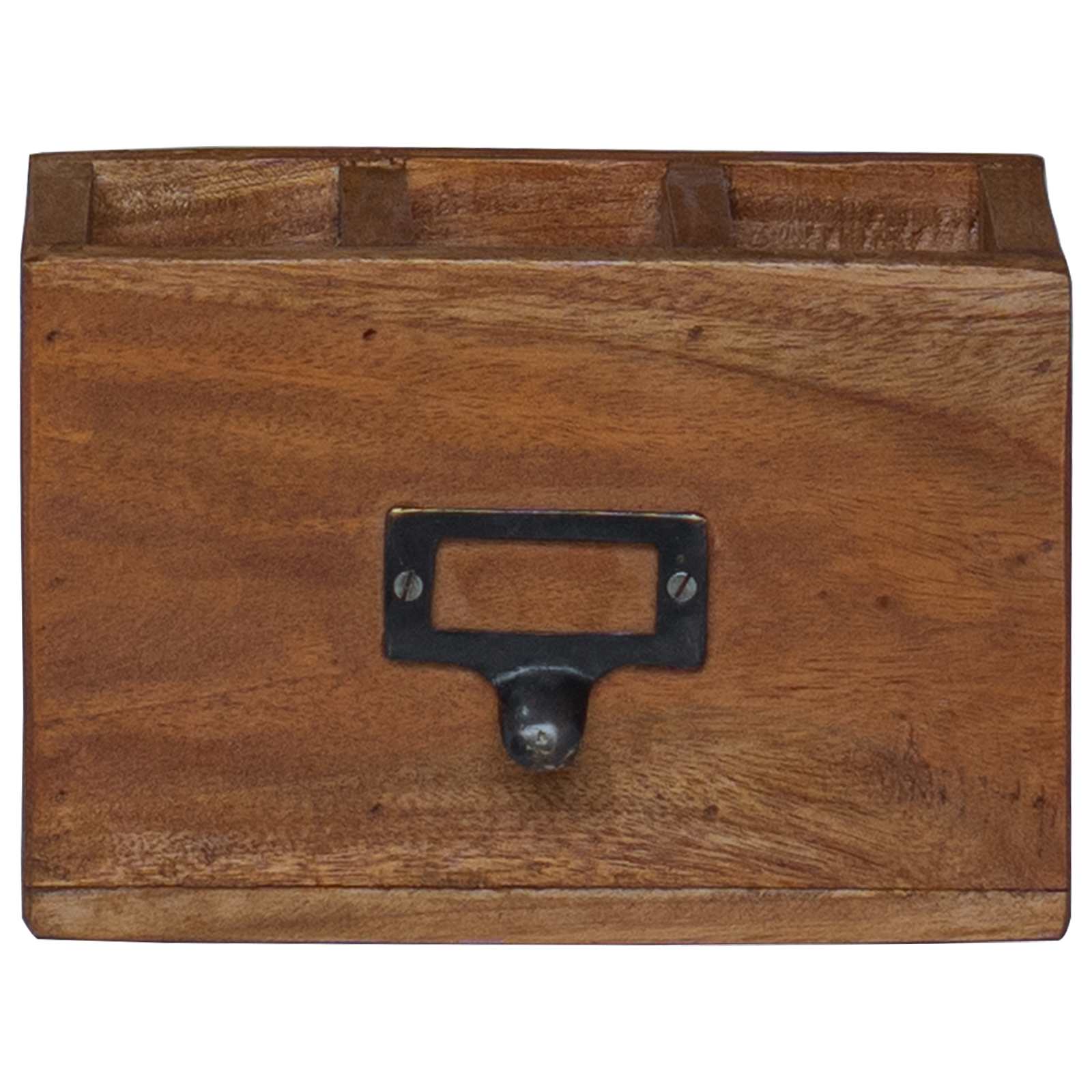 Bleistiftetui Mehrfarbig 18 X 10 X 12 Cm Massives Mahagoni Holz