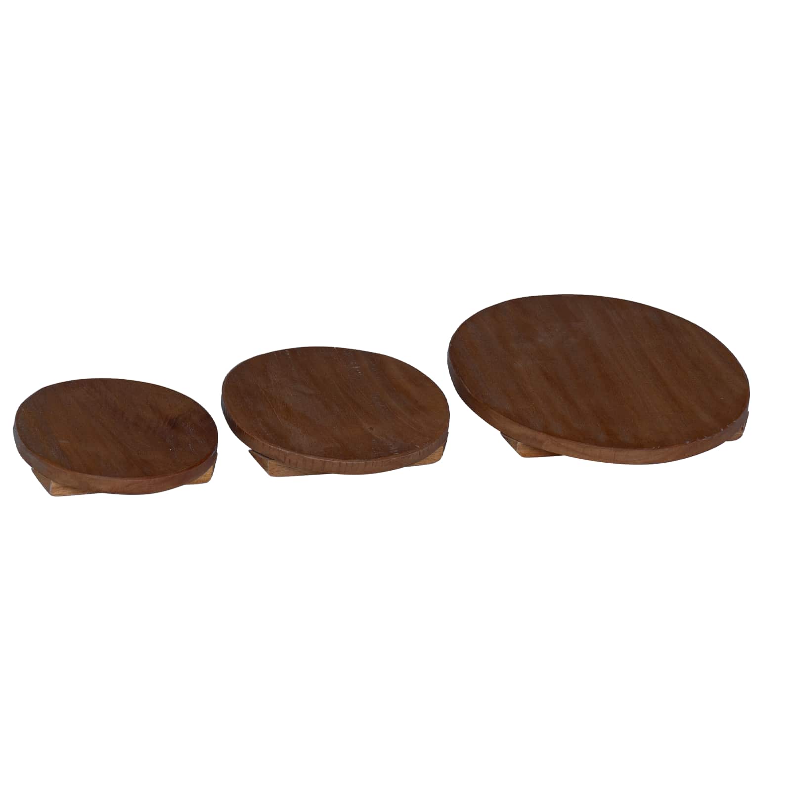 Pflanzenhocker 3 Pcs Braun Mahagoni Holz