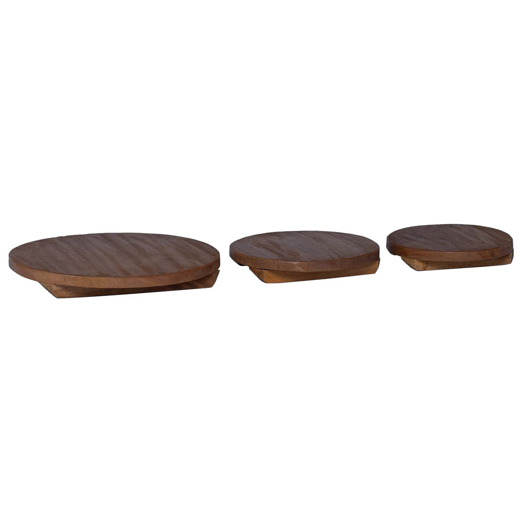 Pflanzenhocker 3 Pcs Braun Mahagoni Holz