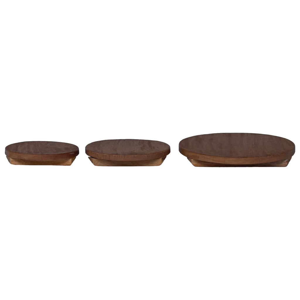 Pflanzenhocker 3 Pcs Braun Mahagoni Holz