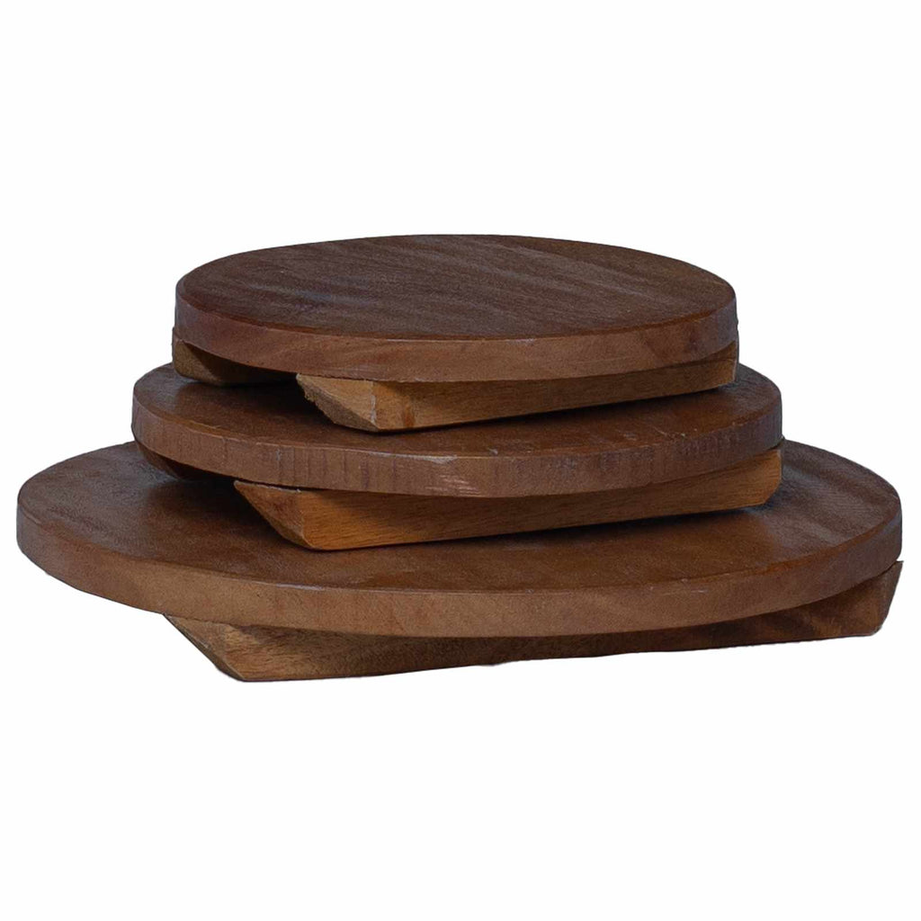 Pflanzenhocker 3 Pcs Braun Mahagoni Holz