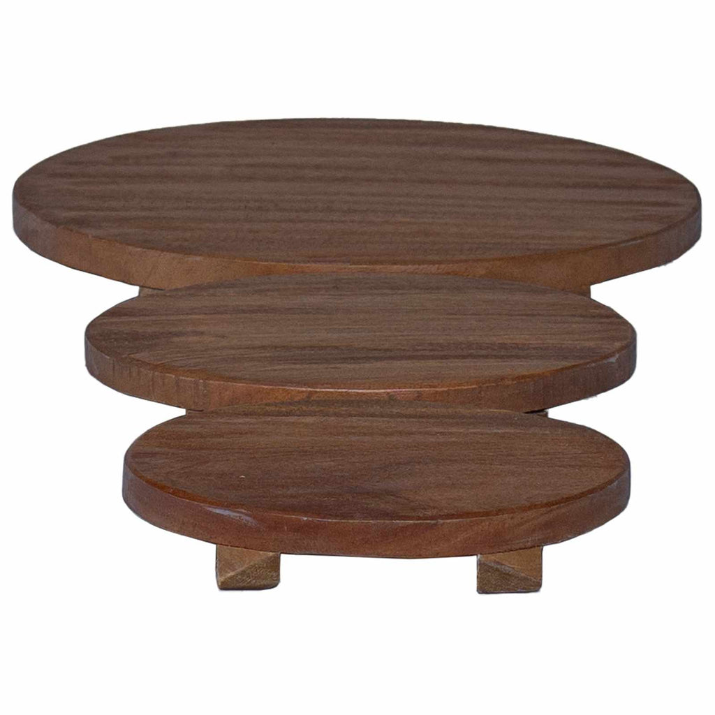 Pflanzenhocker 3 Pcs Braun Mahagoni Holz