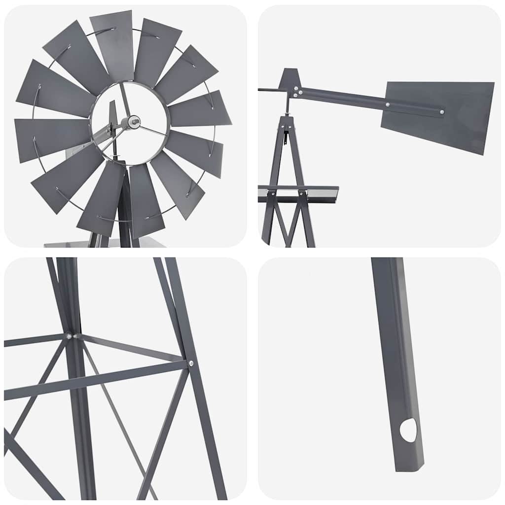 Windmühle Grau 84 X 68 X 245 Cm Eisen