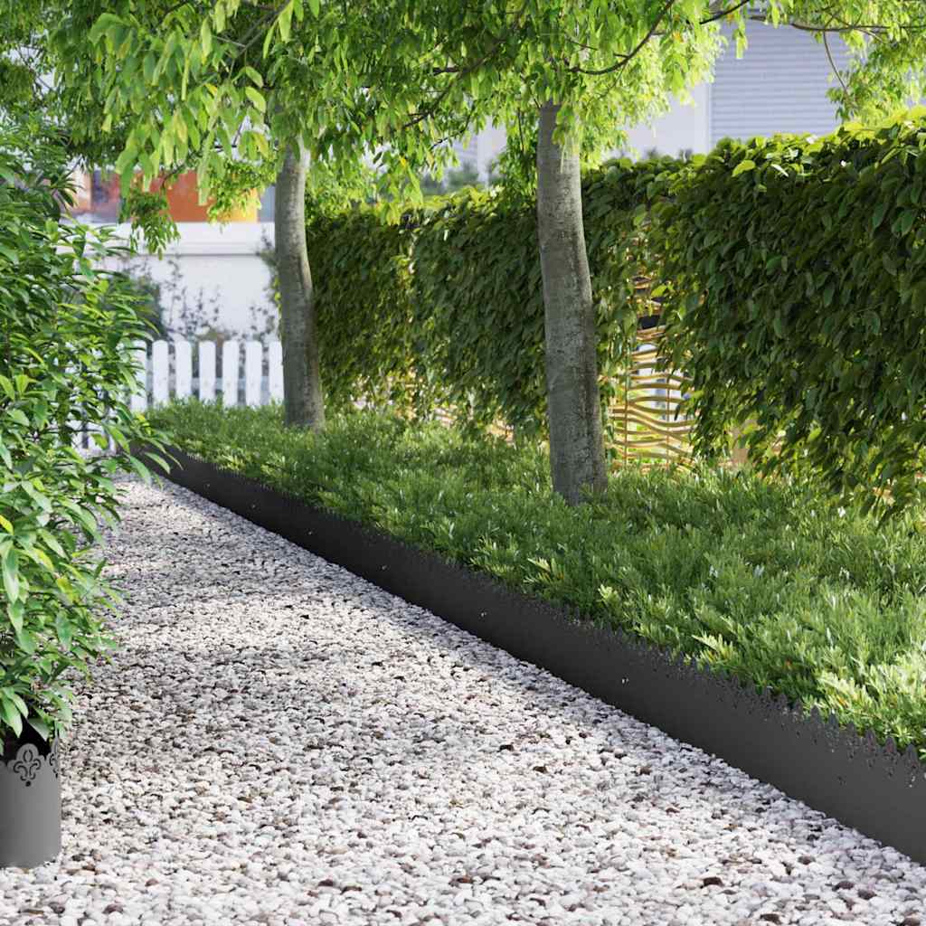 Rasenkanten 10 Pcs 103 X 0,05 X 22 Cm Stahl Schwarz