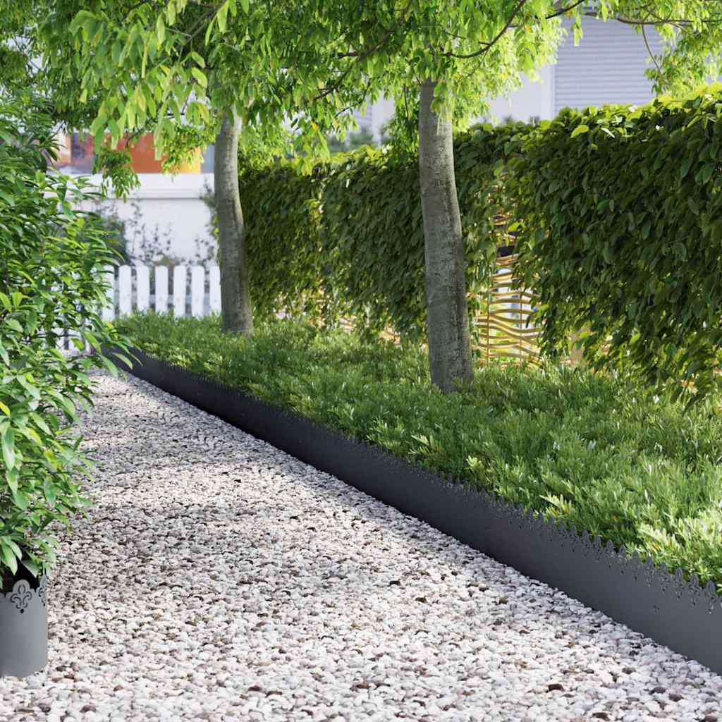 Rasenkanten 10 Pcs 103 X 0,05 X 22 Cm Stahl Anthrazit