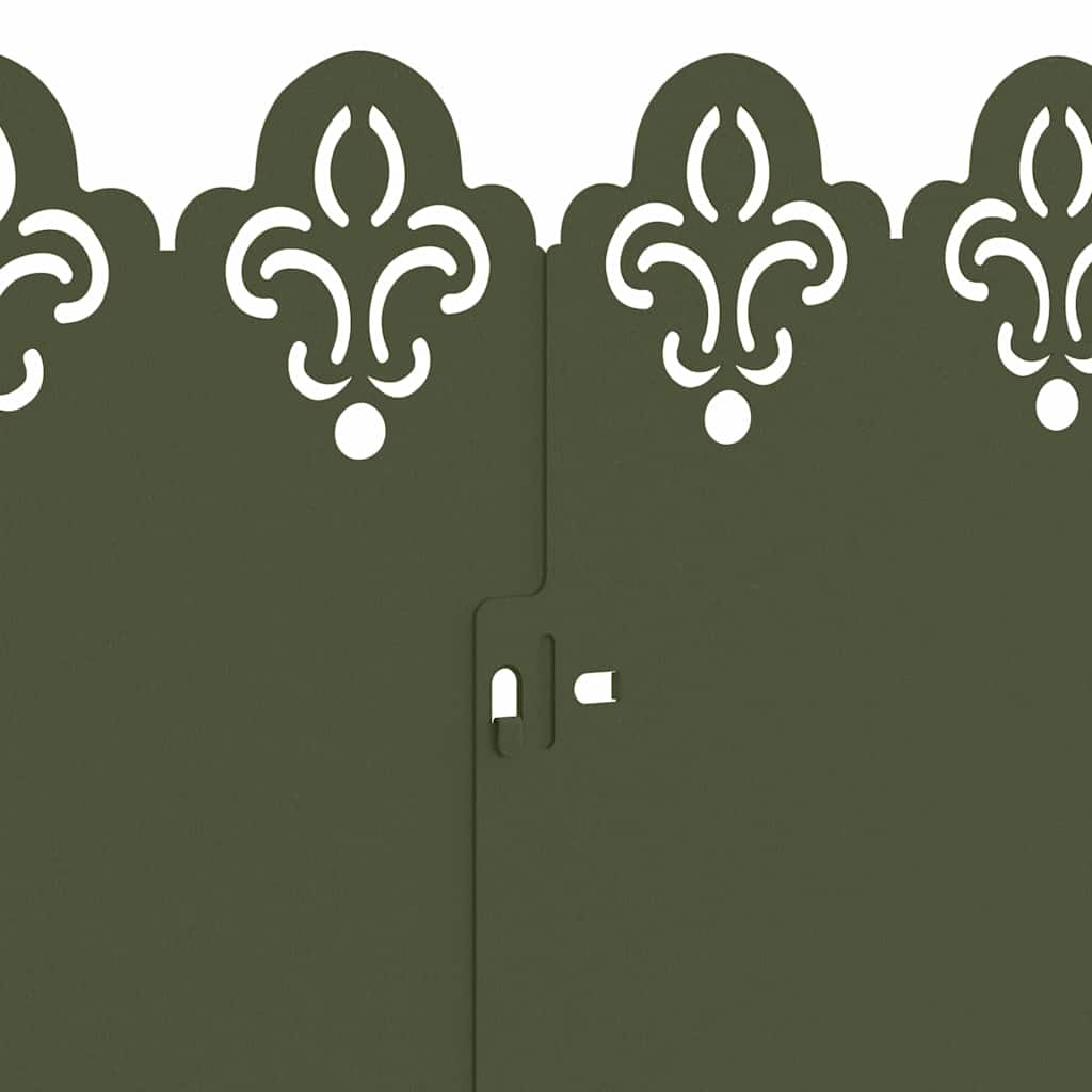 Rasenkanten 10 Pcs Olive Grün 103 X 0,05 X 22 Cm Stahl Olivgrün