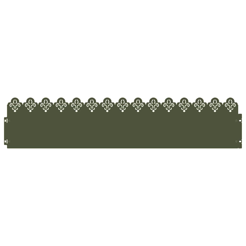 Rasenkanten 10 Pcs Olive Grün 103 X 0,05 X 22 Cm Stahl Olivgrün
