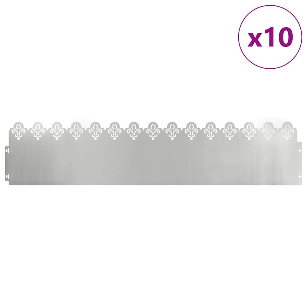 Rasenkanten 10 Pcs Silber 103 X 0,05 X 22 Cm Verzinkter Stahl