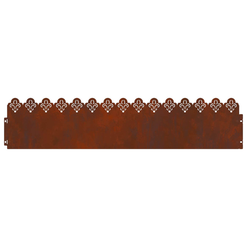 Rasenkanten 10 Pcs Rostig 103 X 0,05 X 22 Cm Wetterfeststahl