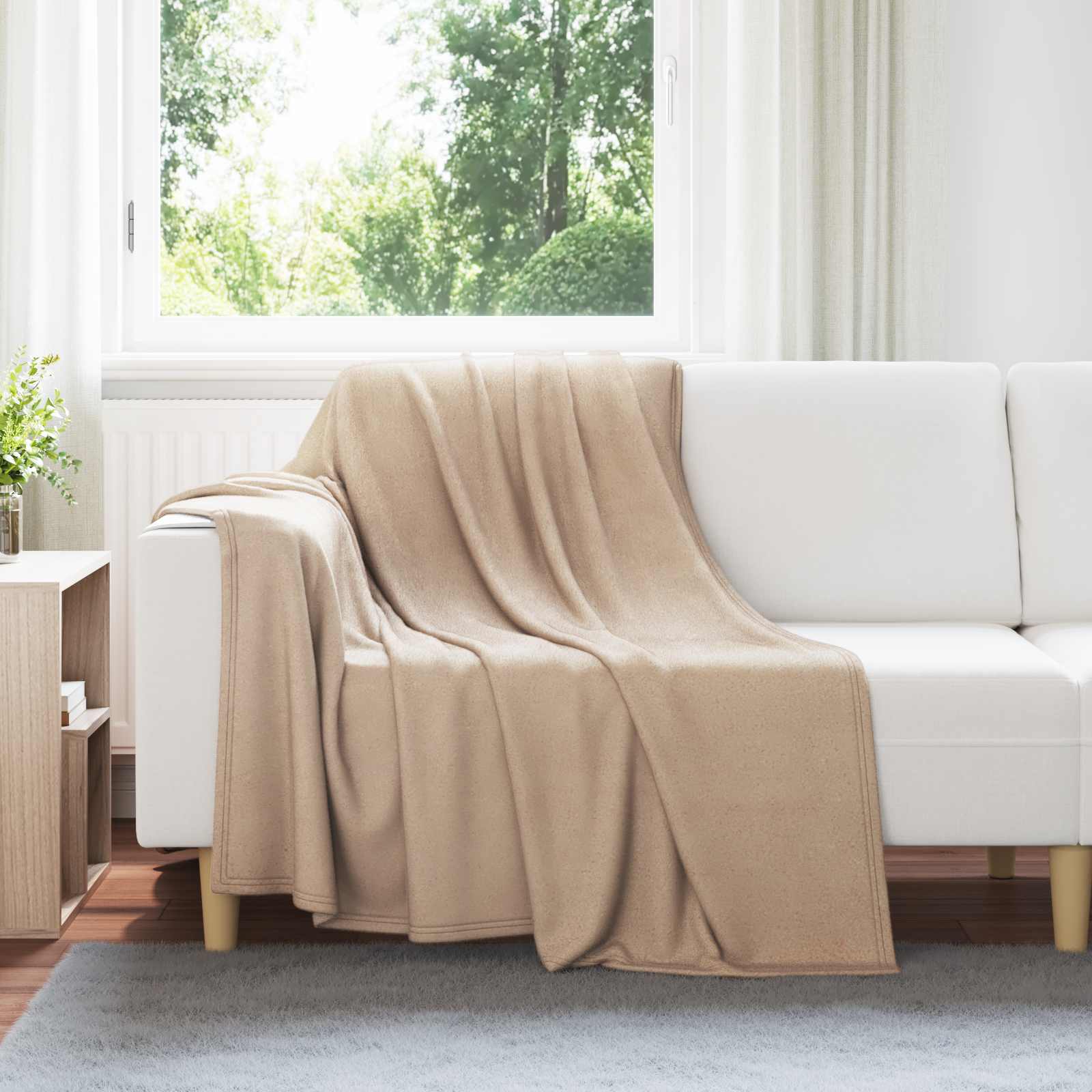 Überwurfdecke 170 X 130 Cm Fleece Kamel