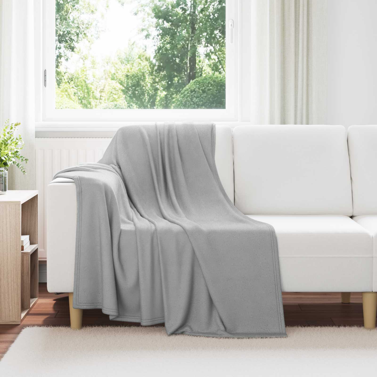 Überwurfdecke 170 X 130 Cm Fleece Grau