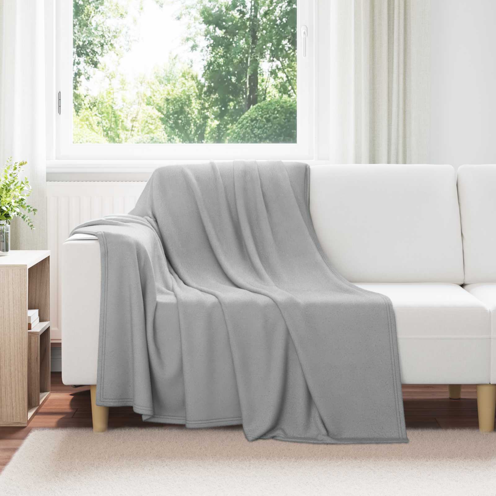 Überwurfdecke 170 X 130 Cm Fleece Grau