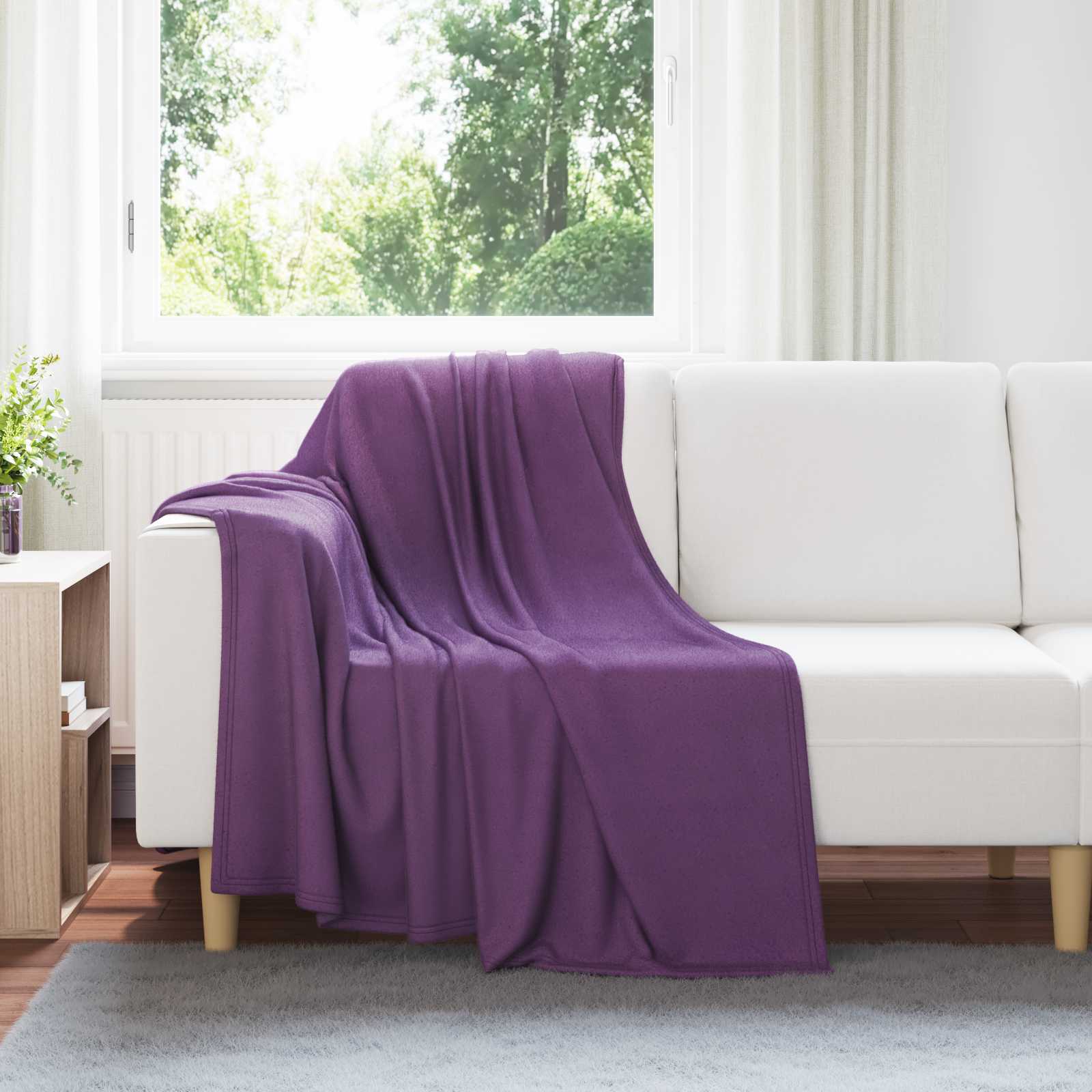 Überwurfdecke 170 X 130 Cm Fleece Lila