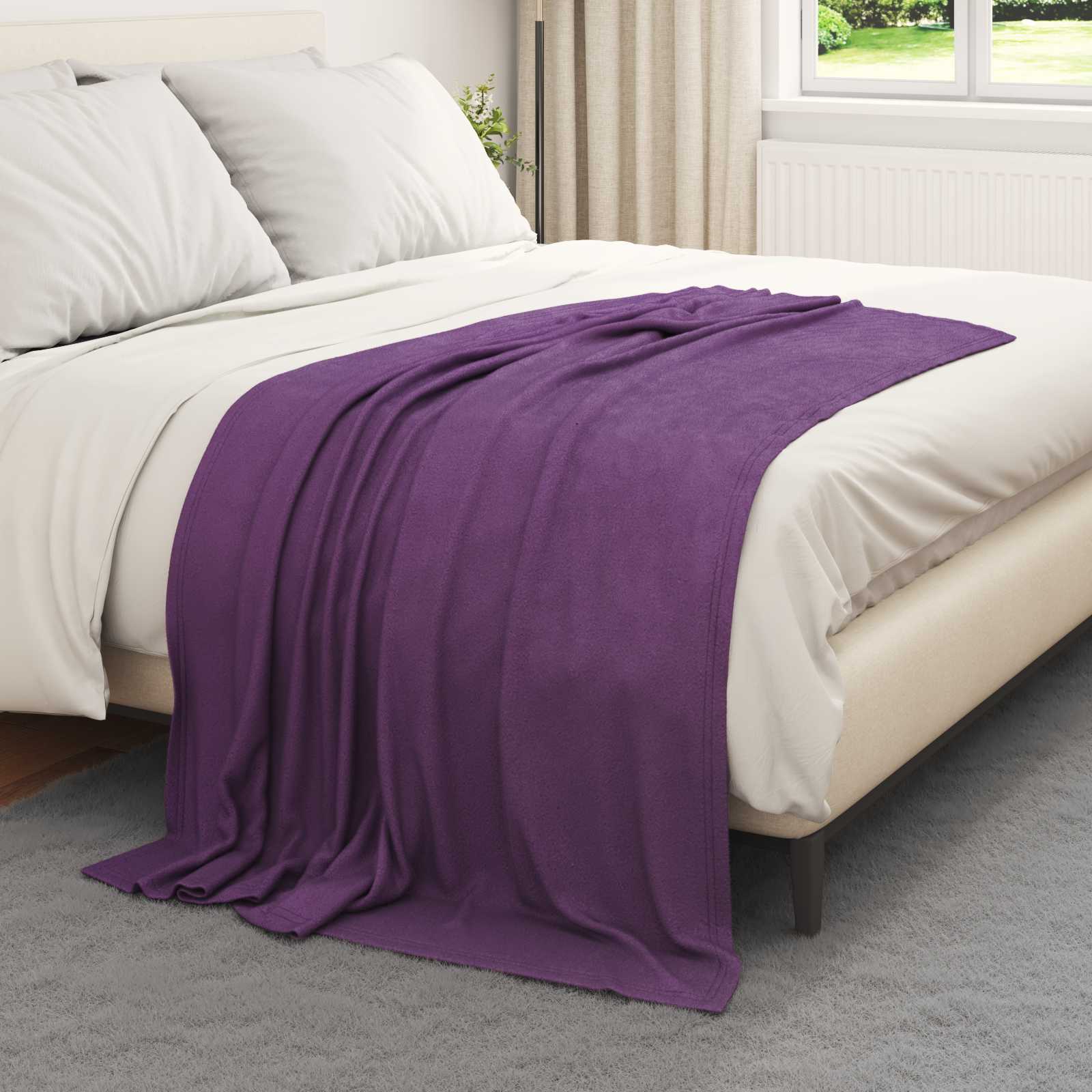 Überwurfdecke 170 X 130 Cm Fleece Lila