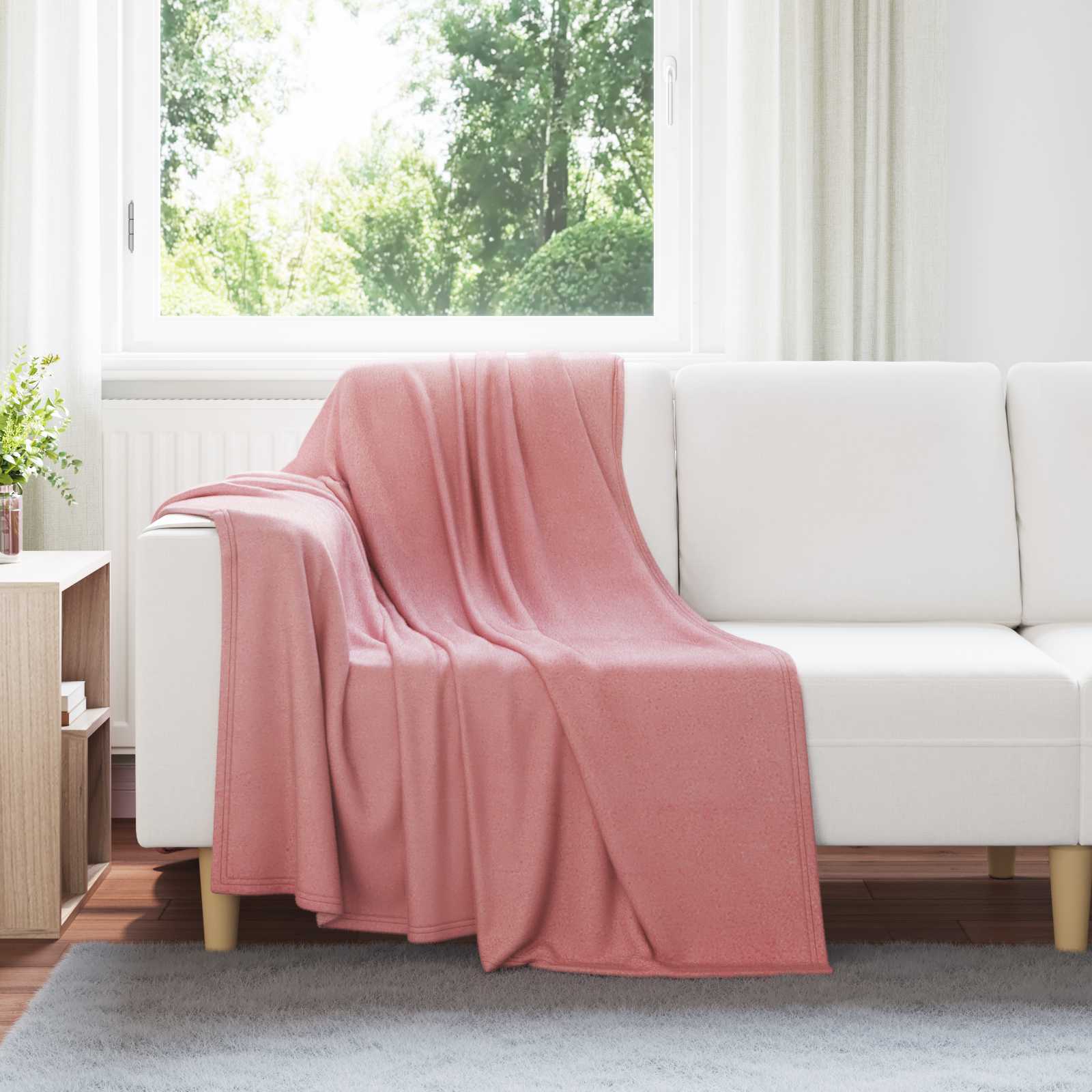 Überwurfdecke 170 X 130 Cm Fleece Rosa