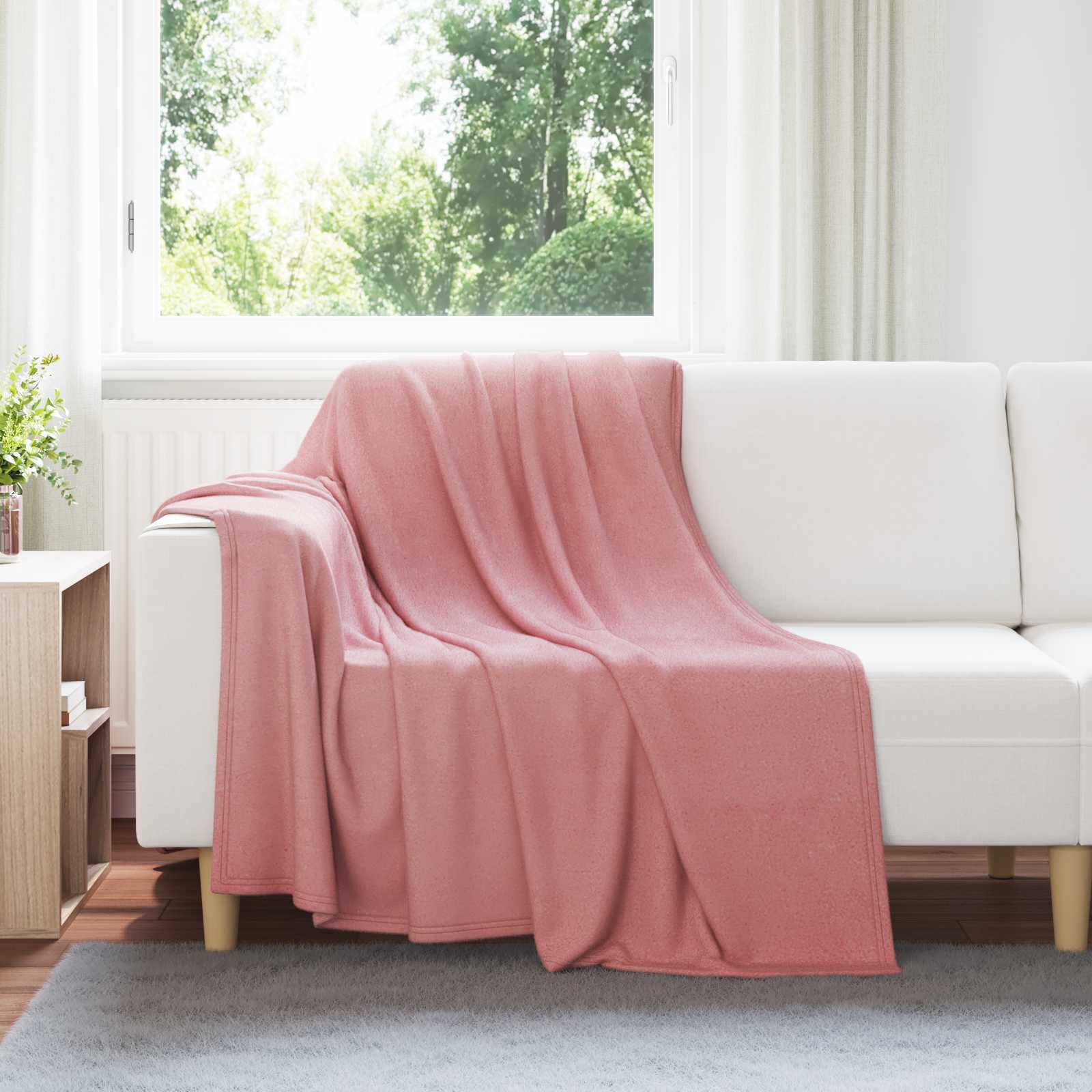 Überwurfdecke 170 X 130 Cm Fleece Rosa