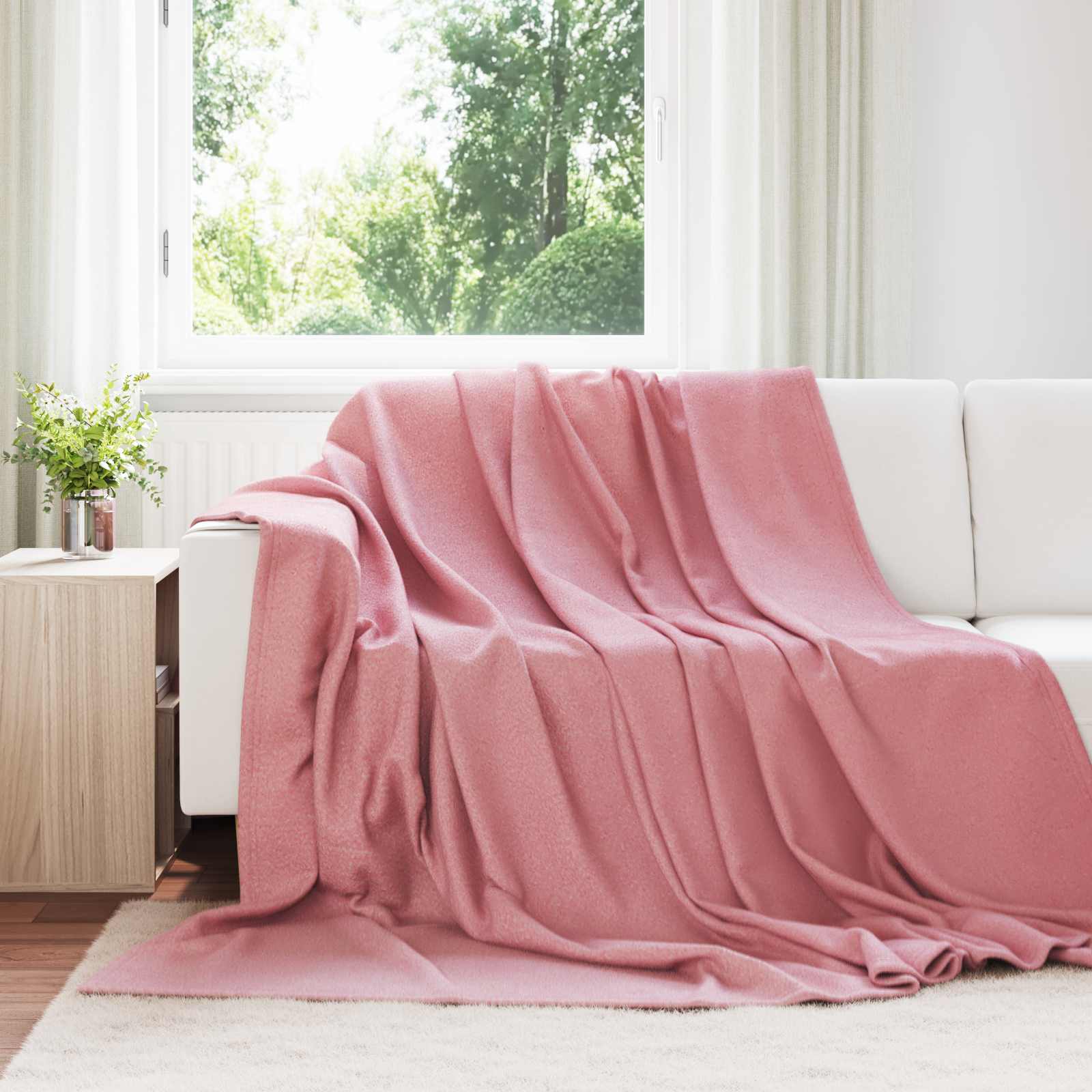 Überwurfdecke 170 X 130 Cm Fleece Rosa