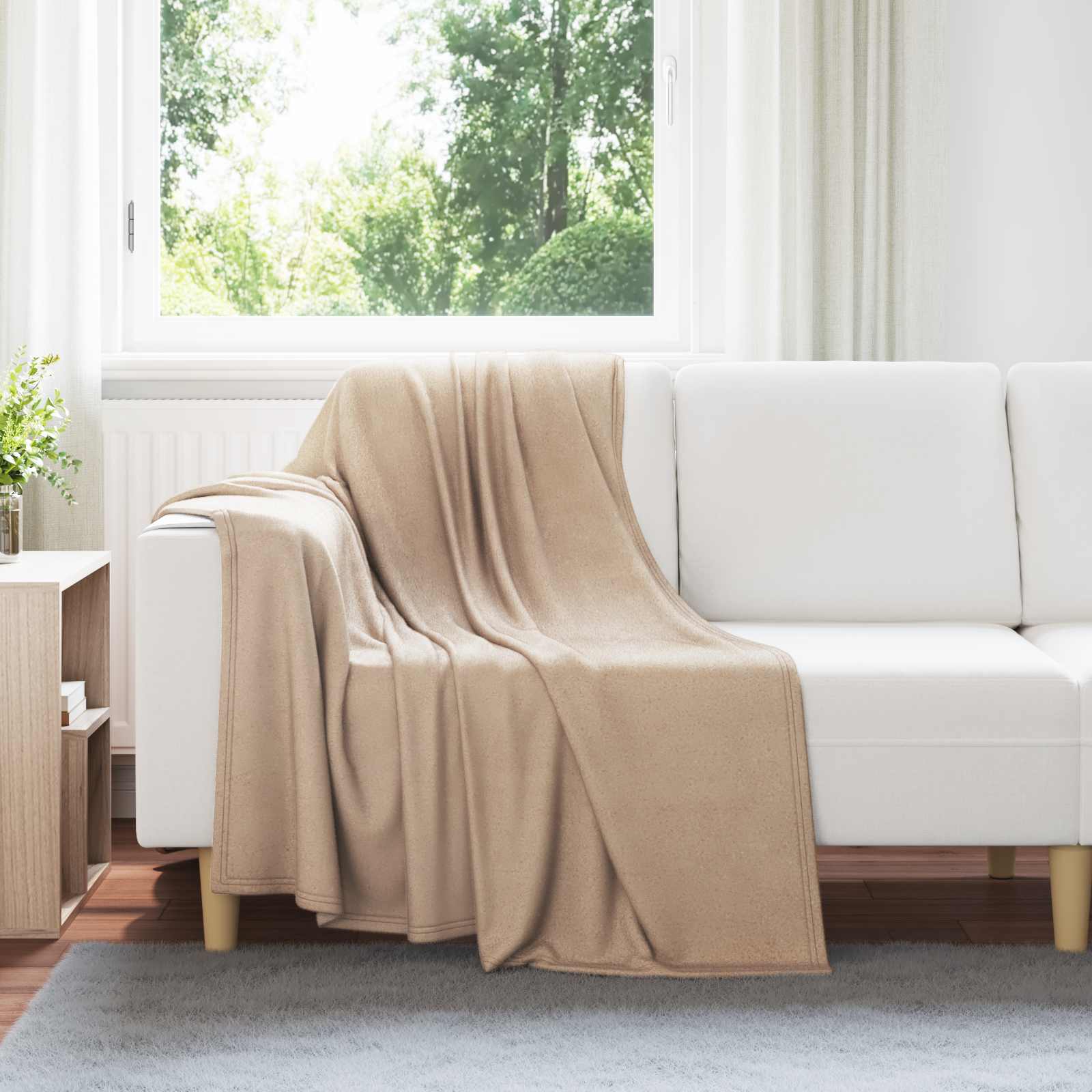 Überwurfdecke 170 X 130 Cm Fleece Kamel