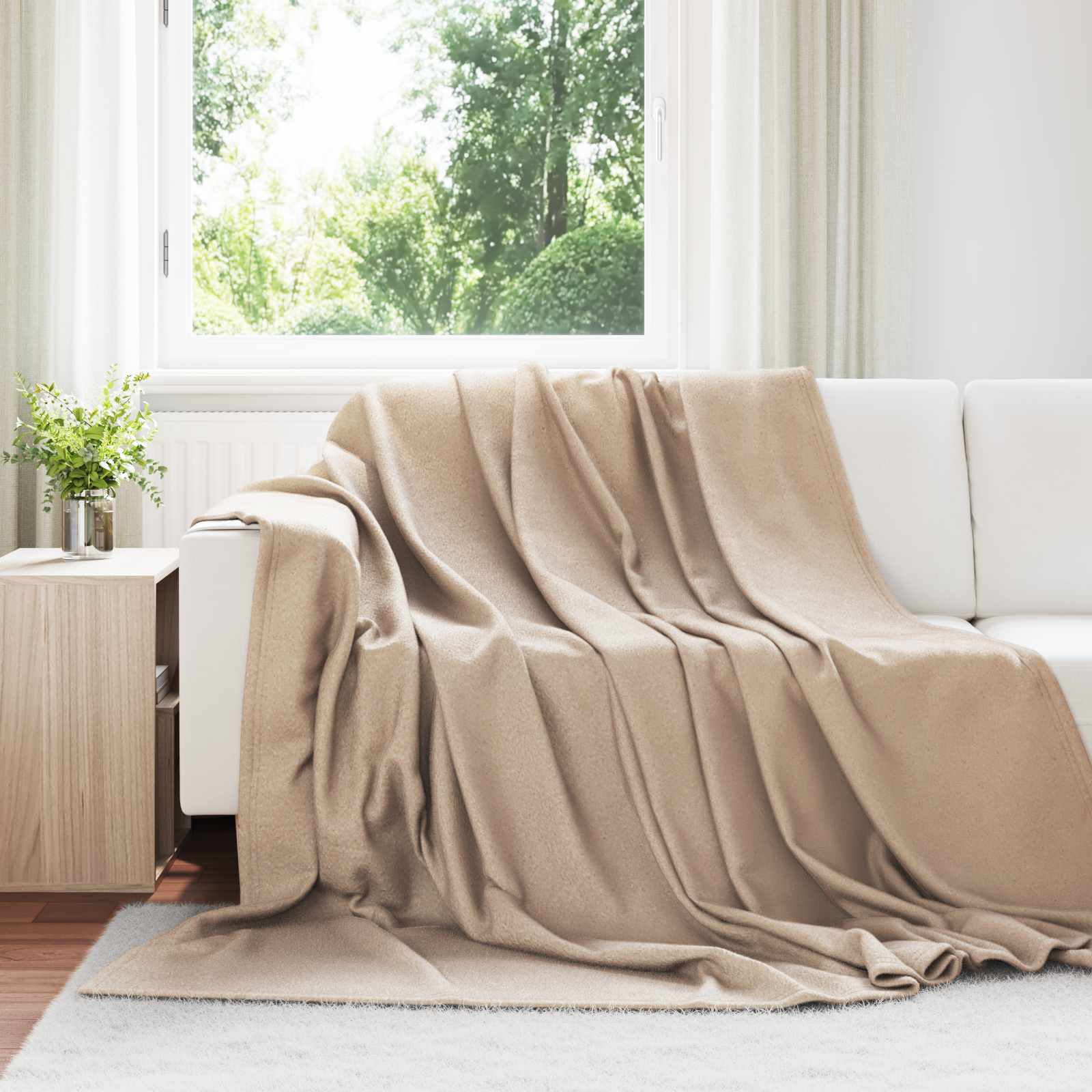Überwurfdecke 170 X 130 Cm Fleece Kamel