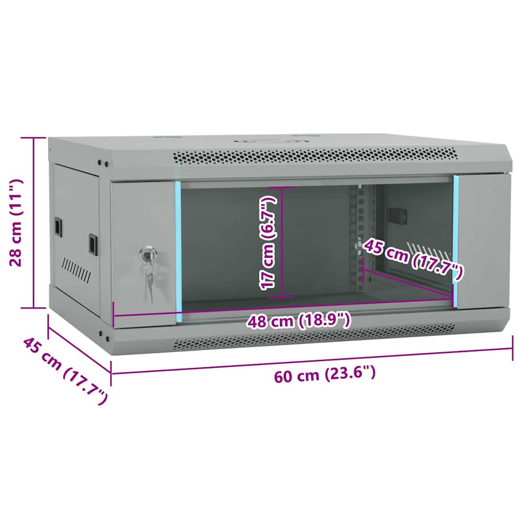 Netzwerkschrank Mit Speicher 60 X 45 X 28 Cm Stahl
