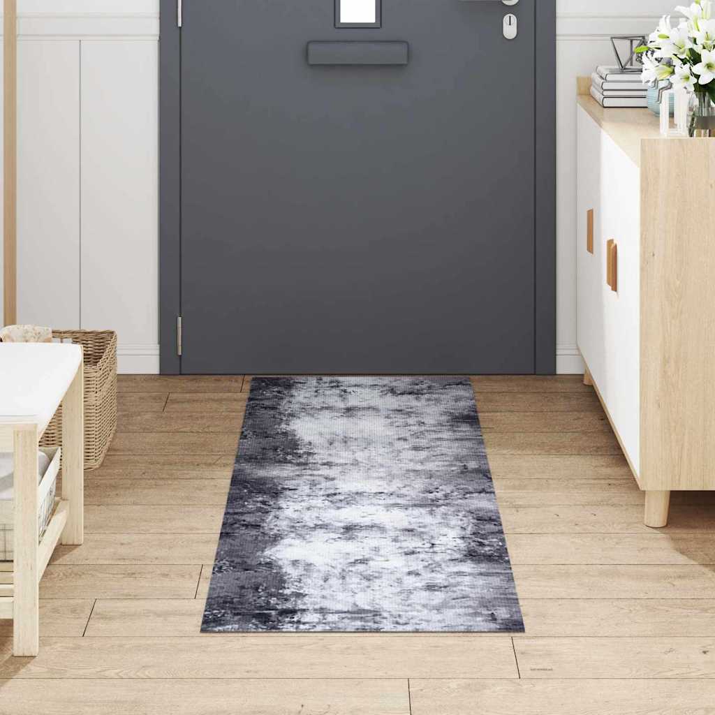 Küchen Teppich Grau 180 X 60 Cm Samt Raues Beton