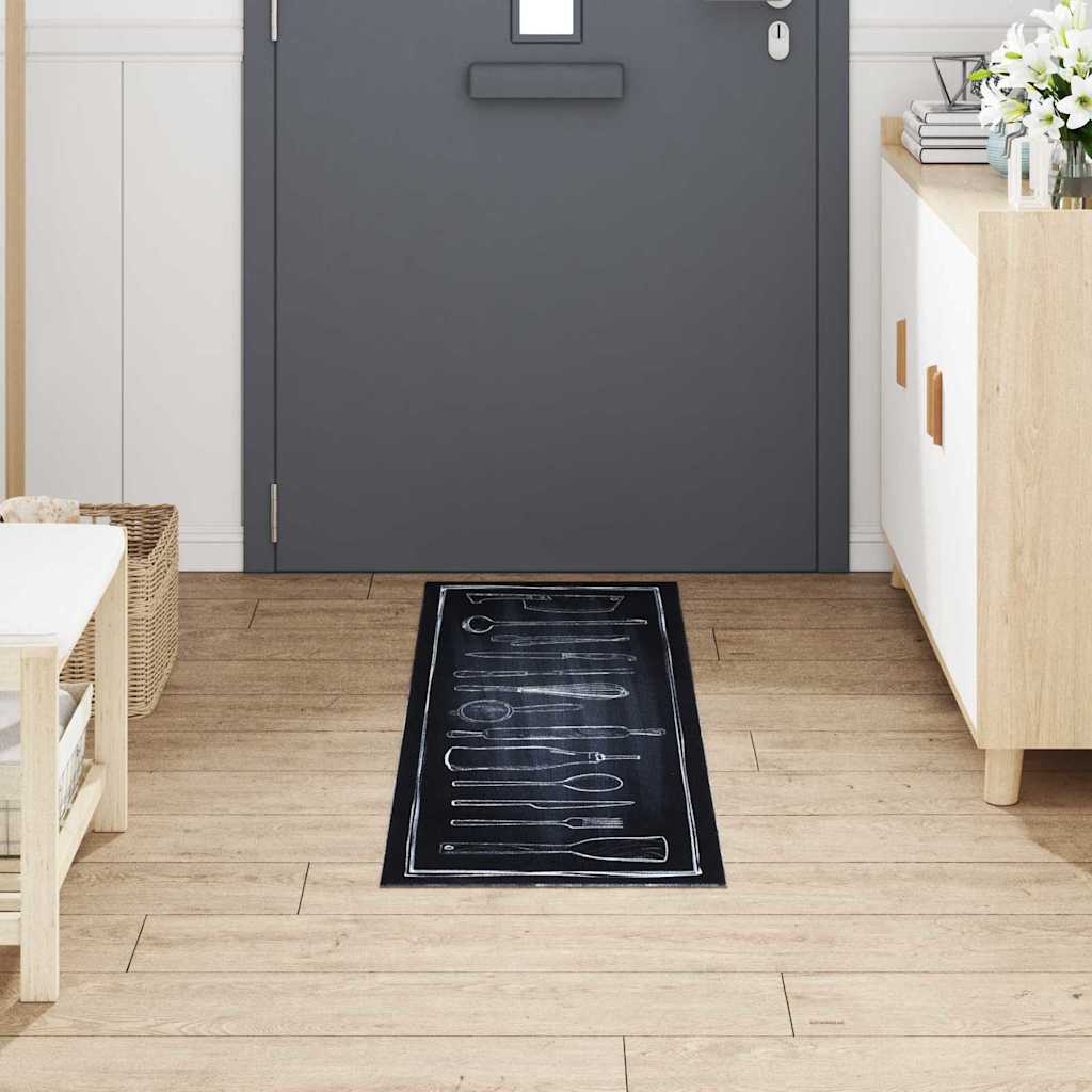 Küchen Teppich Schwarz 150 X 45 Cm Samt Küchenbereich Des Kochs