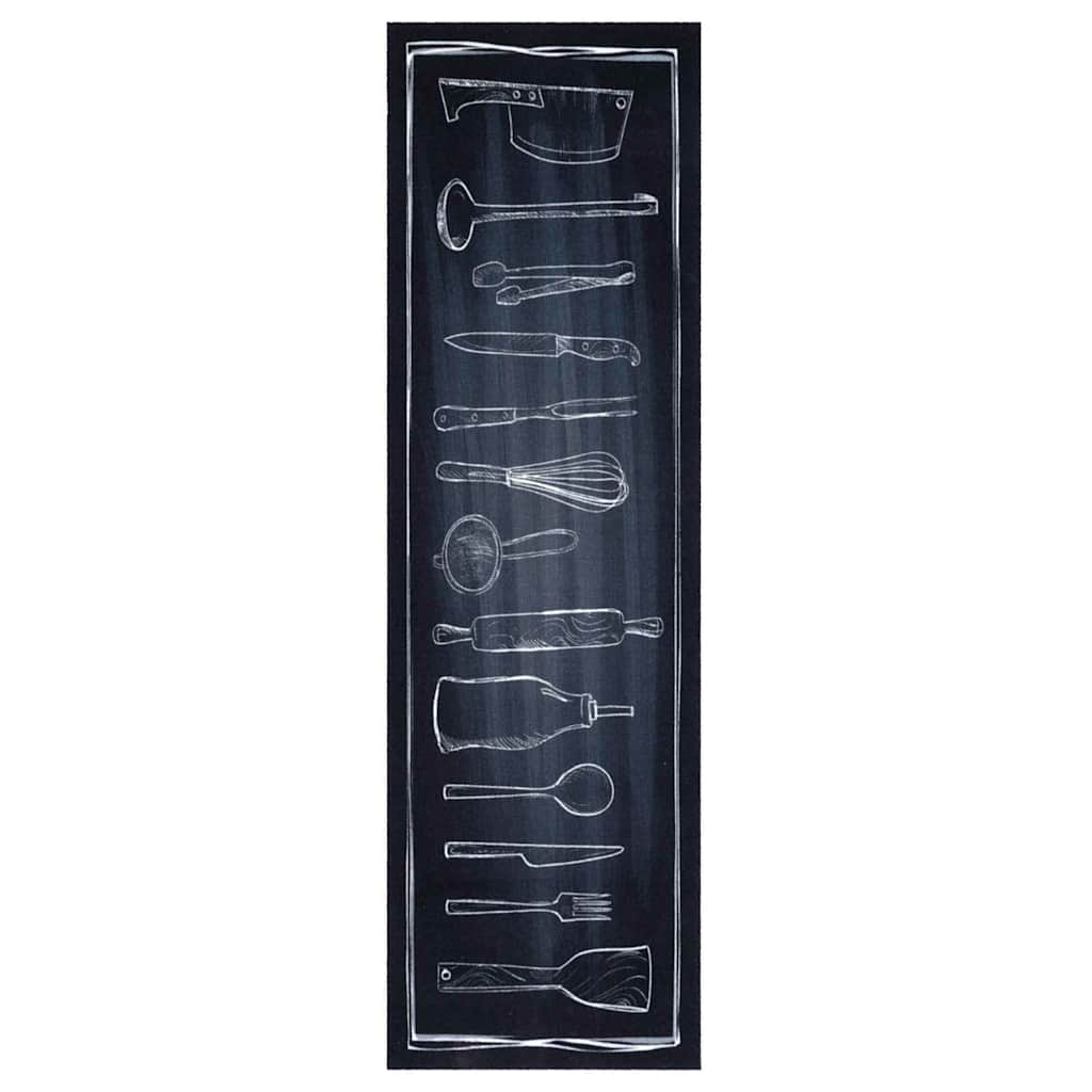 Küchen Teppich Schwarz 150 X 45 Cm Samt Küchenbereich Des Kochs