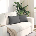 Sofakissen 2 Pcs 50 X 30 Cm Stoff Dunkelgrau