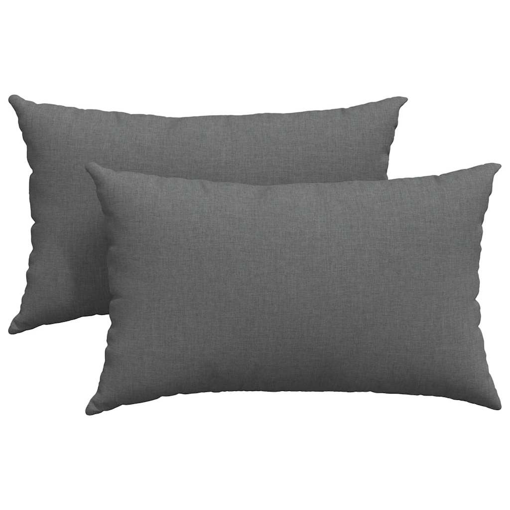 Sofakissen 2 Pcs 50 X 30 Cm Stoff Dunkelgrau