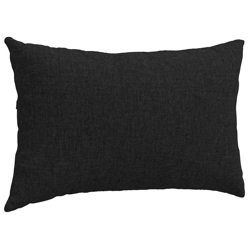Sofakissen 2 Pcs 50 X 30 Cm Stoff Schwarz